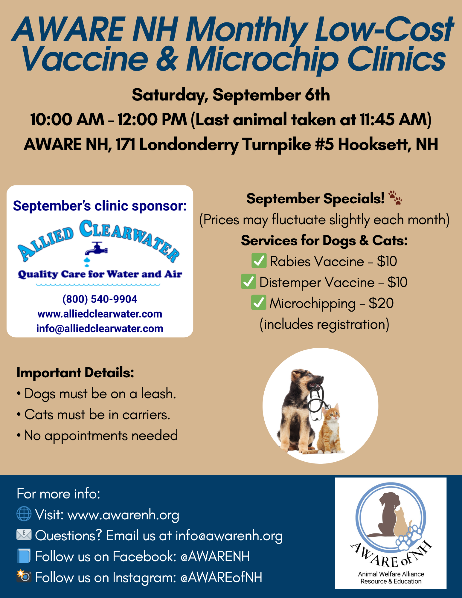 AWARE NH Vaccine Clinic, Sept 6, 2025
